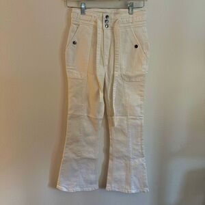 Frame Denim White Flared Cropped Jean Size 26